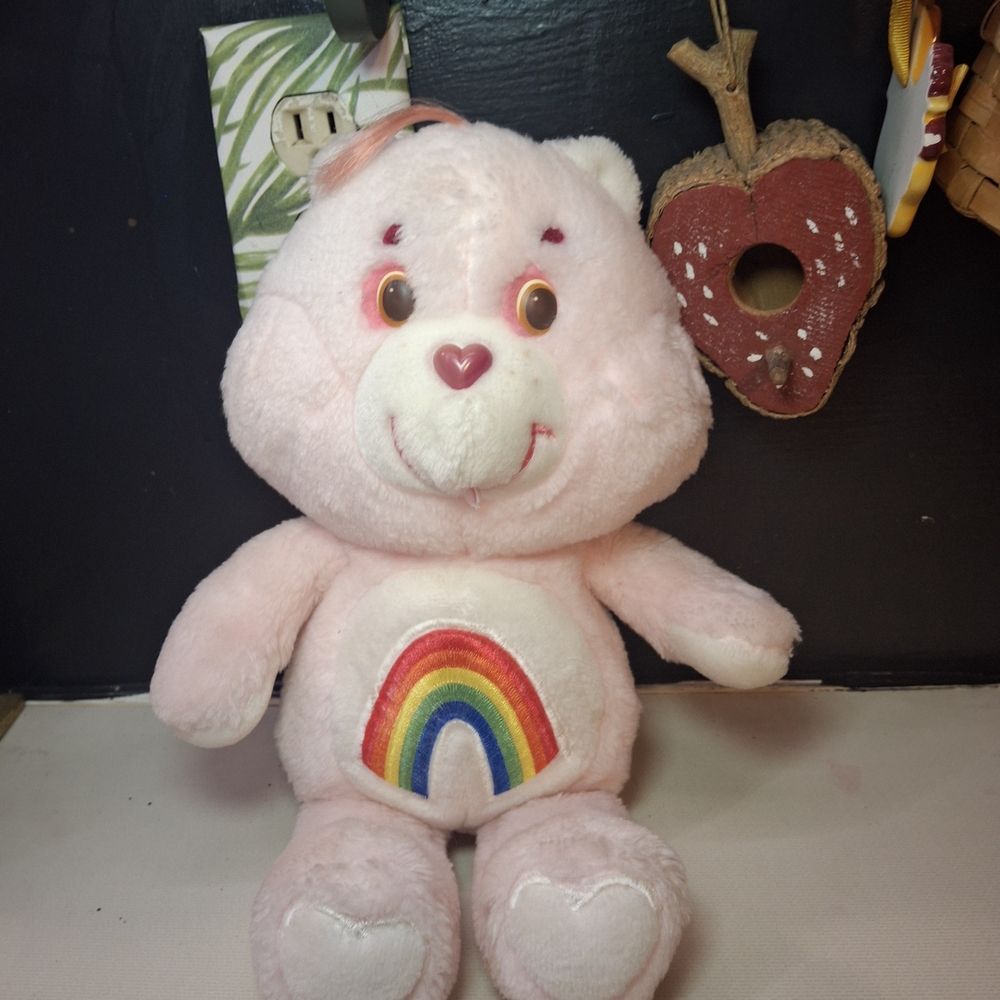 Adorable Pink Plush Toy with‎ Rainbow Design